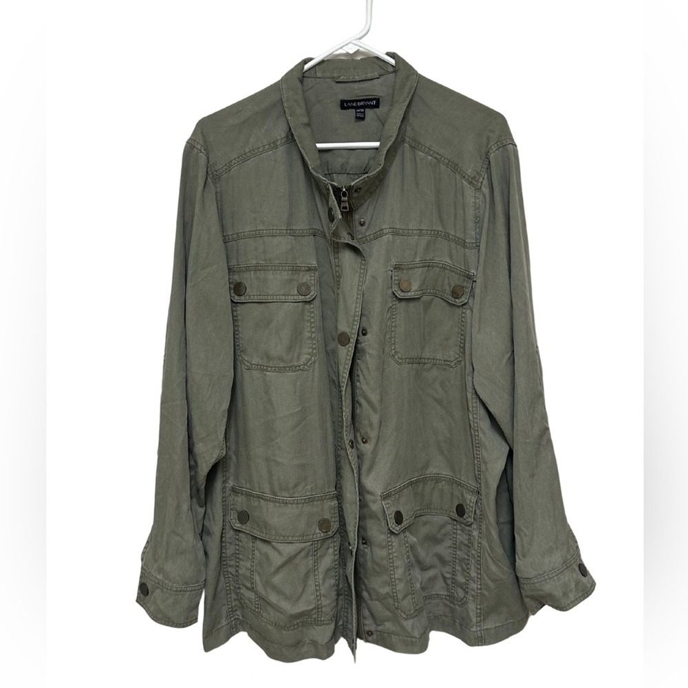 Lane Bryant Jacket Women's Olive Green Utility Jacket
